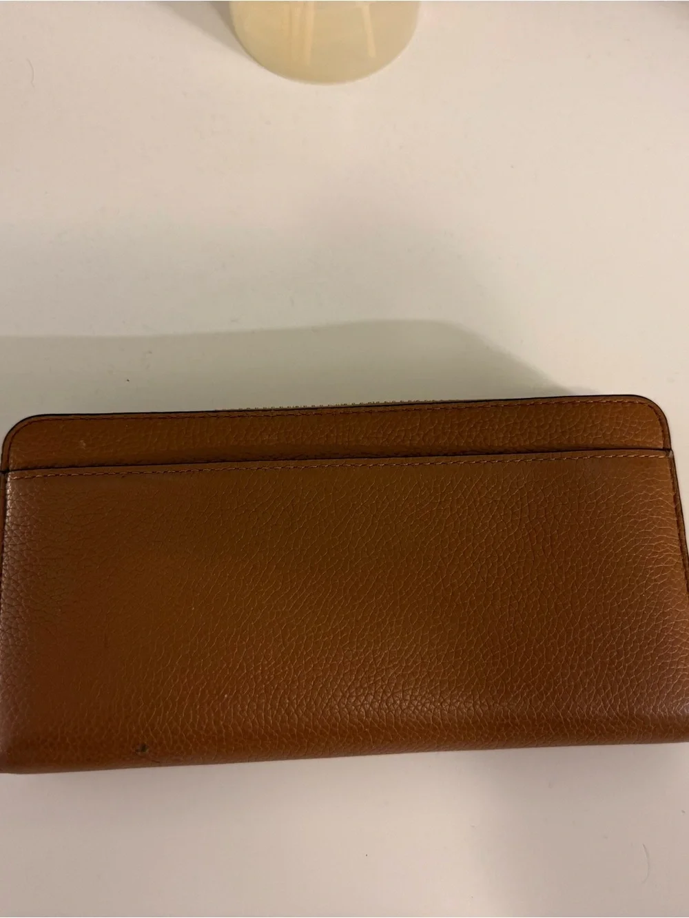 kate spade Brown Zip-Around Pebbled Leather Wallet